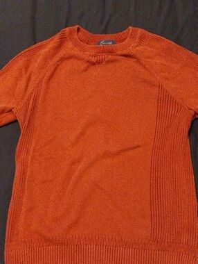 Cuffed Orange Crewneck Sweater - Men